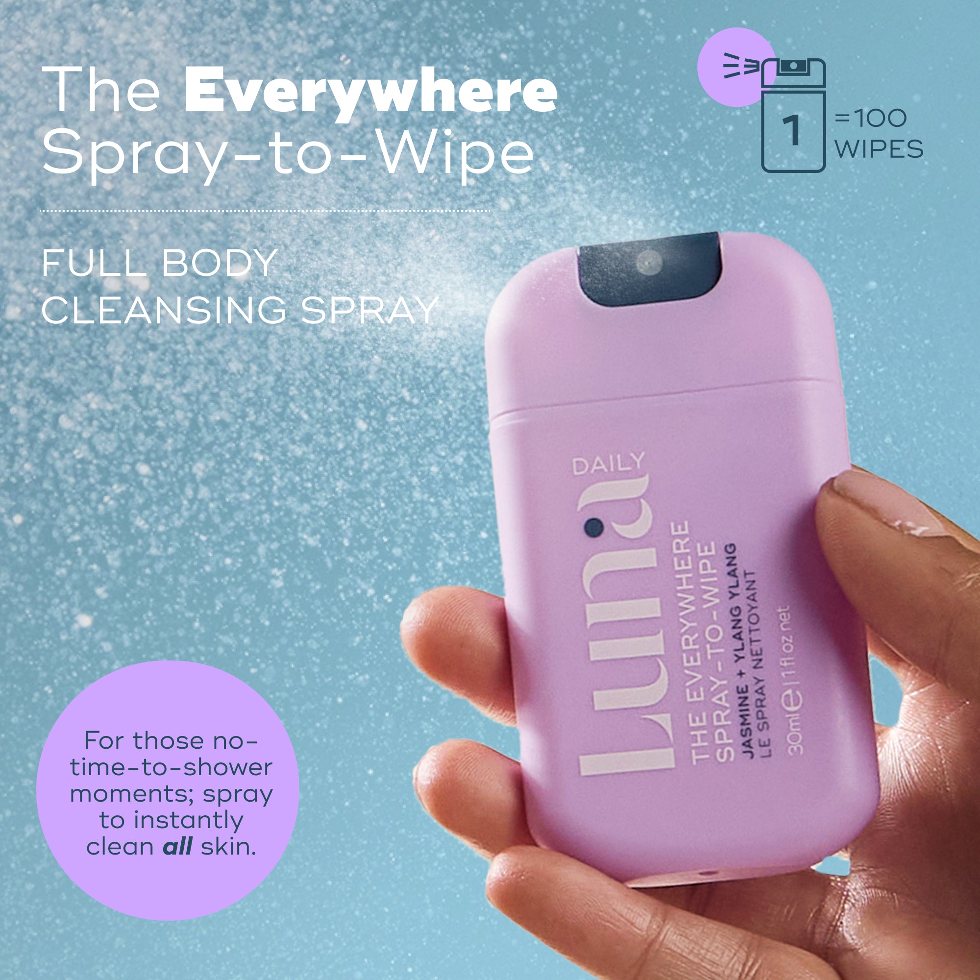 The Everywhere Spray-To-Wipe Mini - Fresh Jasmine and Ylang Ylang