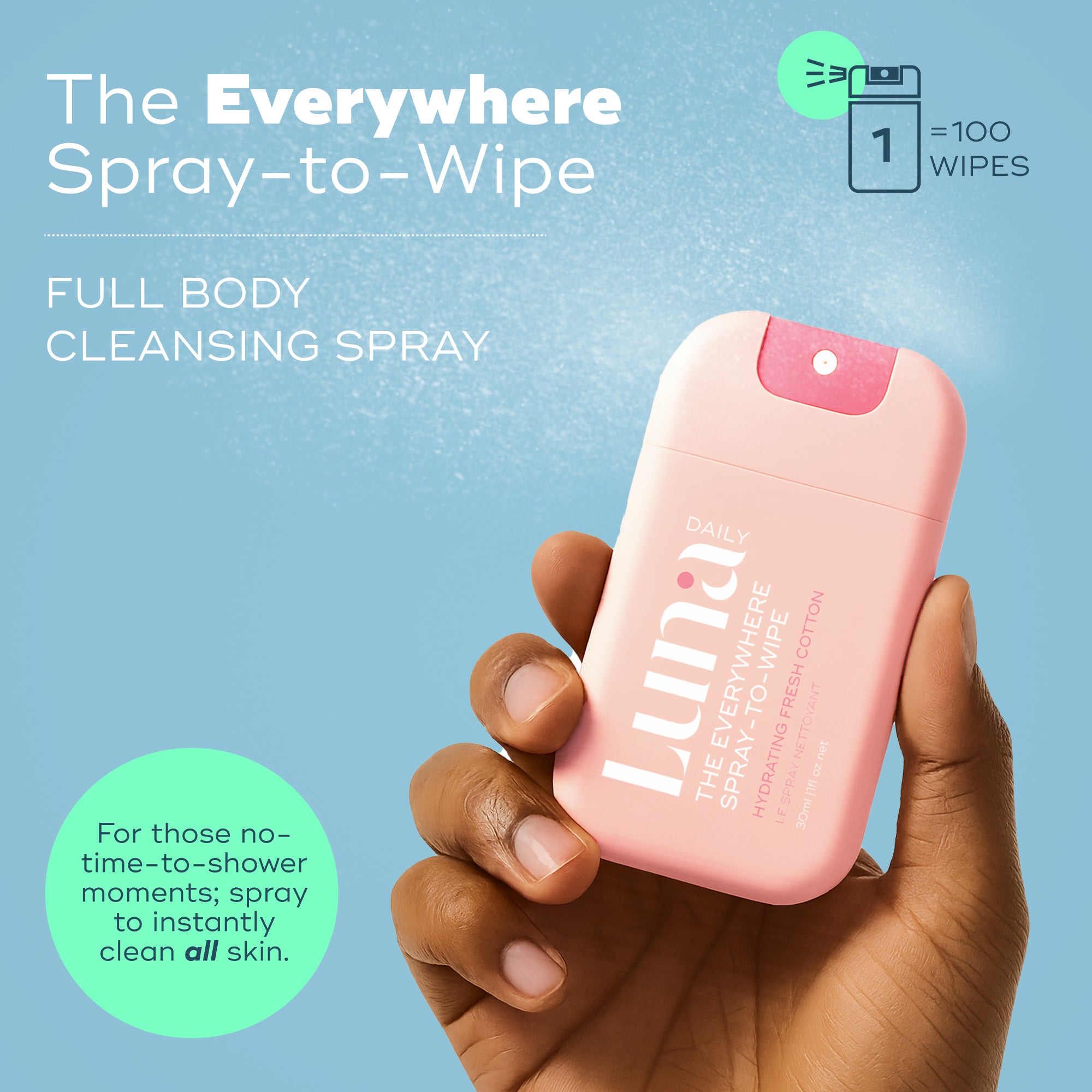 The Everywhere Spray-To-Wipe Mini - Hydrating Soft Cotton