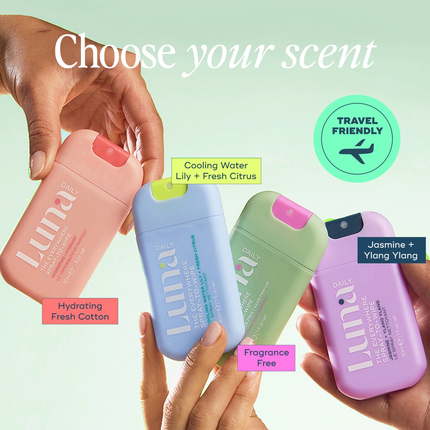The Everywhere Spray-To-Wipe Mini - Fragrance Free