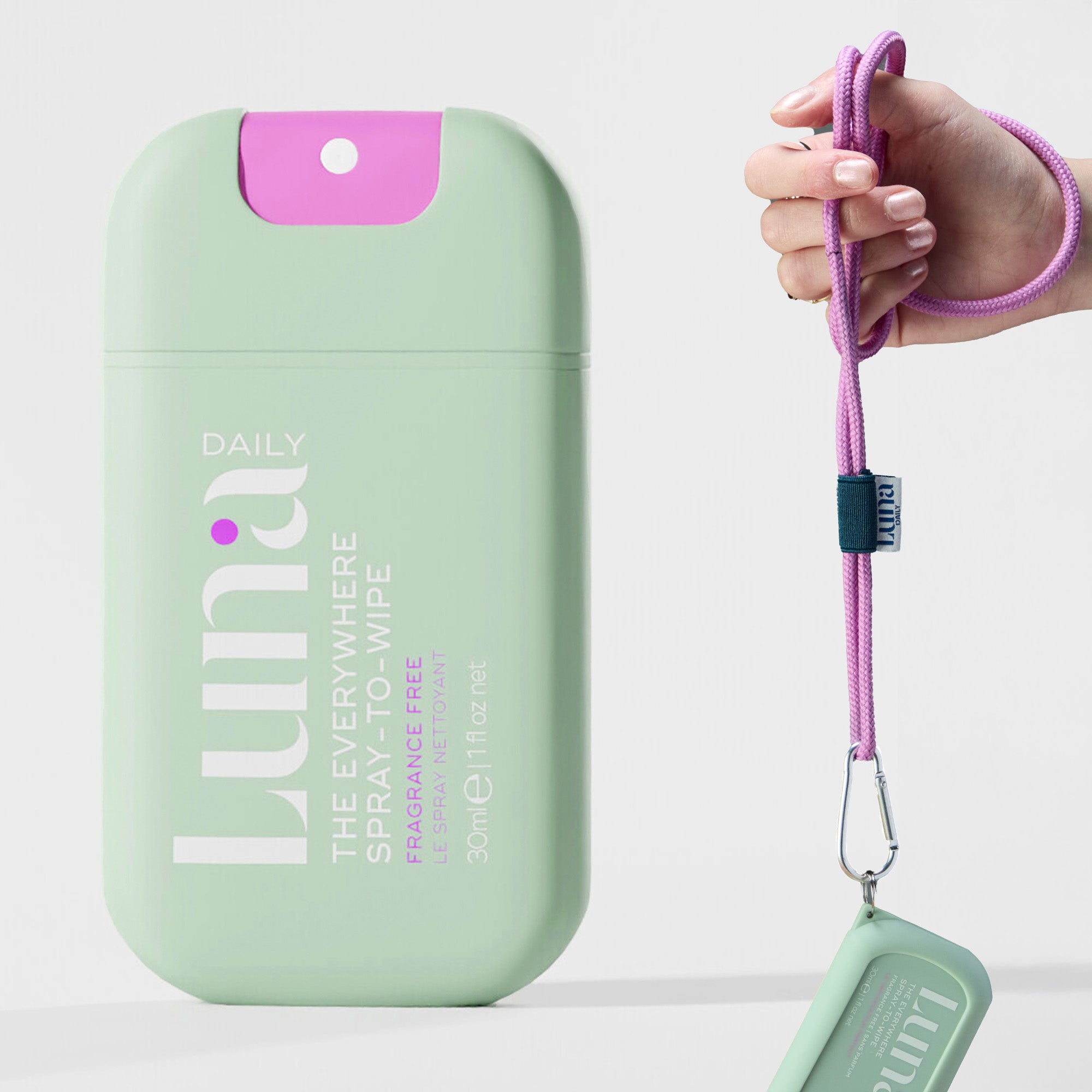 The Fragrance Free Everywhere Spray-To-Wipe Mini + Lanyard – Luna