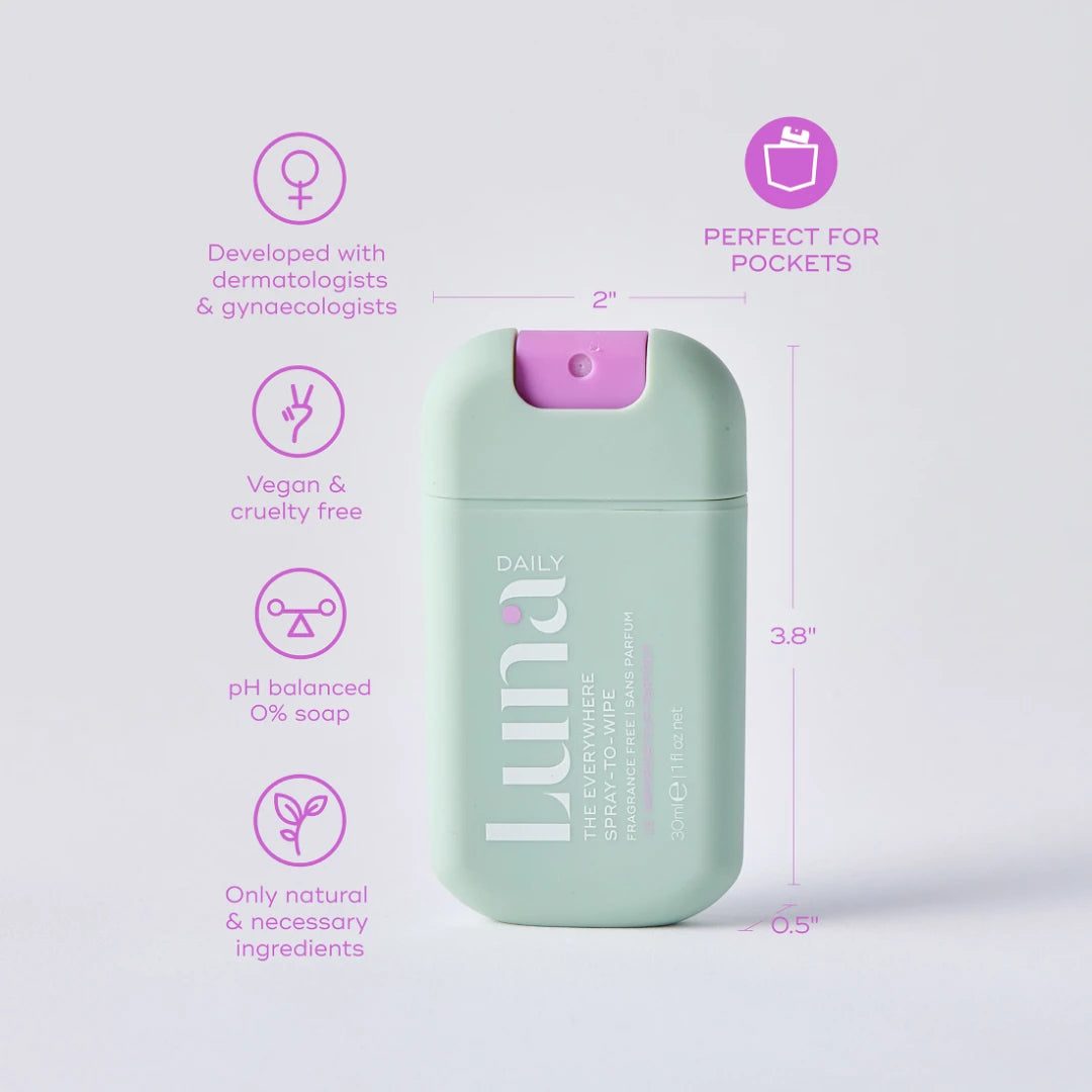 Luna Daily THE FRAGRANCE-FREE EVERYWHERE SPRAY-TO-WIPE MINI Wipe